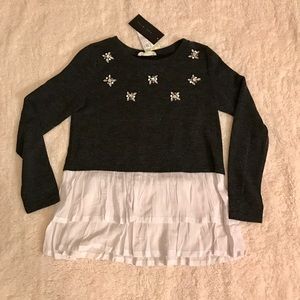 Embellished Ruffle Sweater