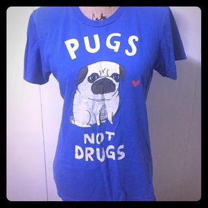 Gemma Correll medium blue tshirt.