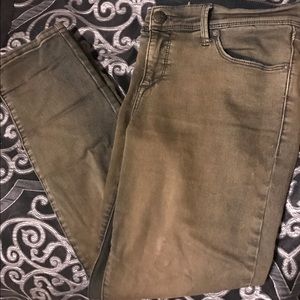 Free people mid rise military green jeans