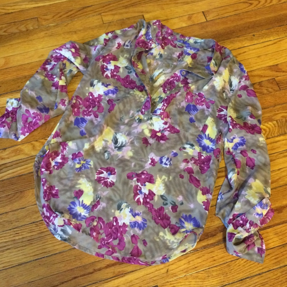 Sheer Floral Blouse