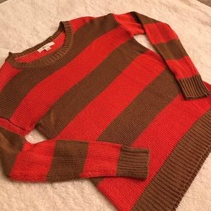 Orange/Tan Striped Sweater