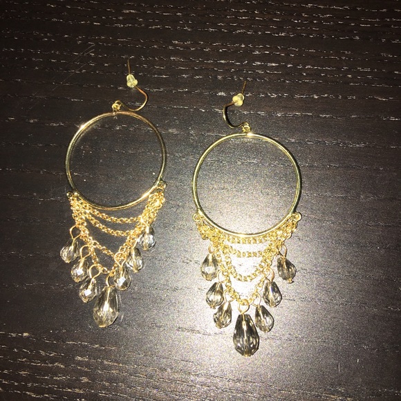Gold crystal earrings