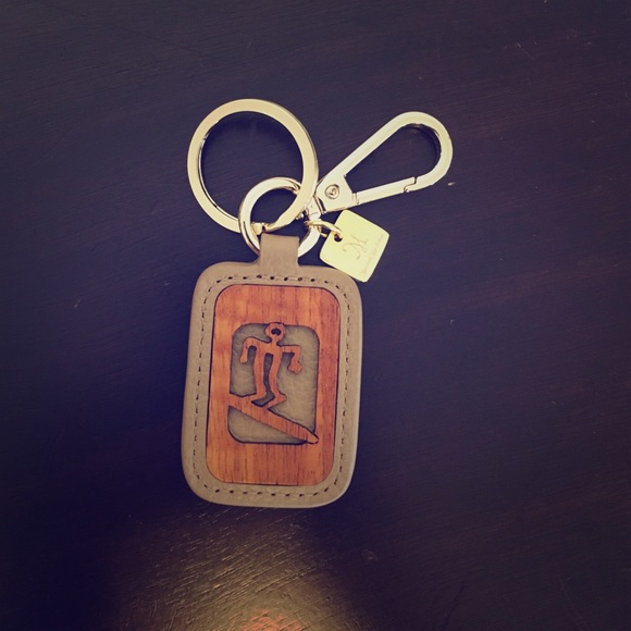 Koa and leather key ring
