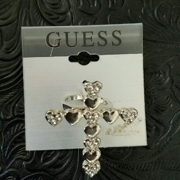 Guess Cross Heart Ring