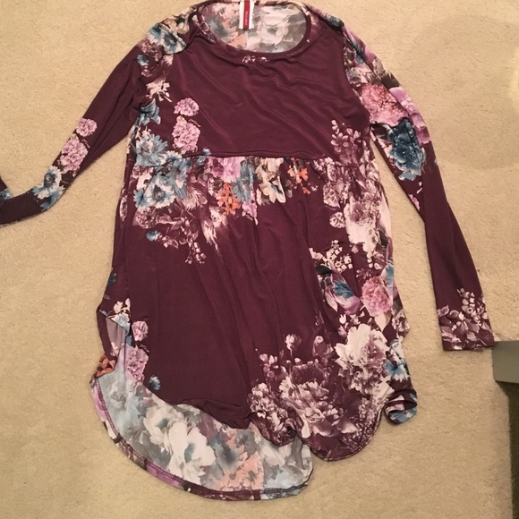 Bellamie purple floral tunic