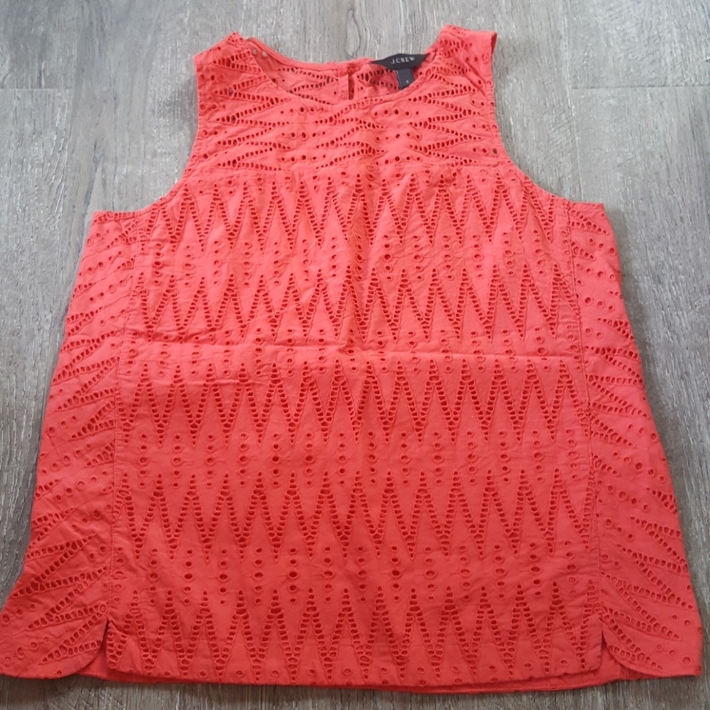 Jcrew zig zag eyelet tank top