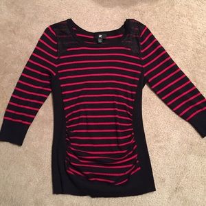 Red and black striped sweater