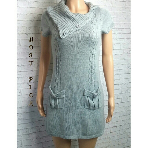 ❤HP❤ Sweater Project Mini Gray Knit Sweater Dress