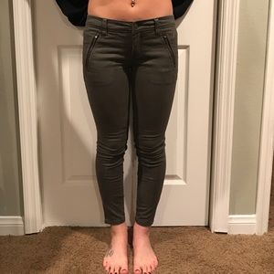 On HOLD  -Freepeople army green skinny jeans