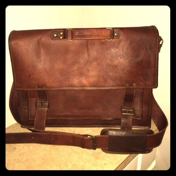 Women or Men's Leather Briefcase-Brand New