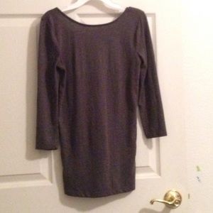 Three quarter sleeve open back top