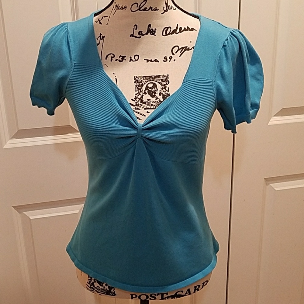 Brilliant Blue Silk Sweetheart Top