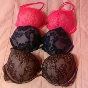 Three Victoria Secret Bras