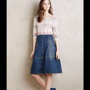 Anthropologie Holding Horses Denim Skirt size 12