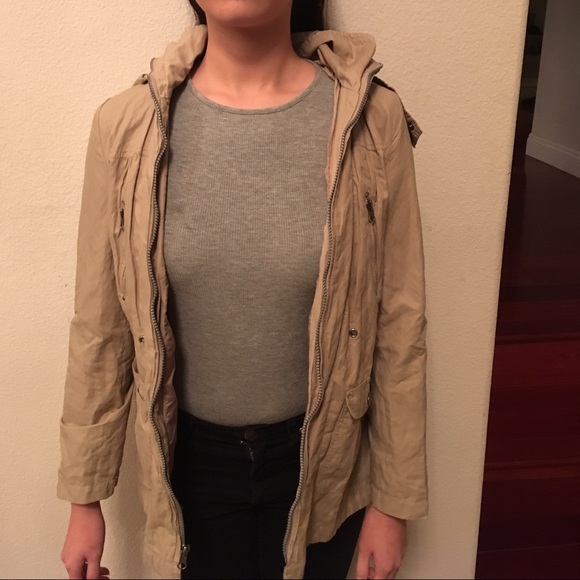 Light tan rain jacket