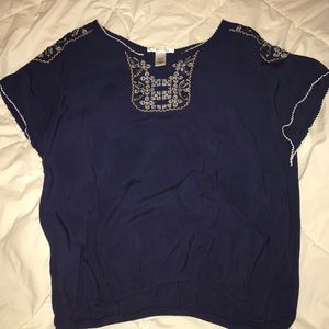 A navy blouse