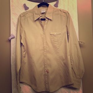 Tan Fitted Cut Brooks Brothers Button Down Shirt