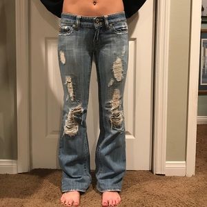 "Miss Me" distress flared jeans