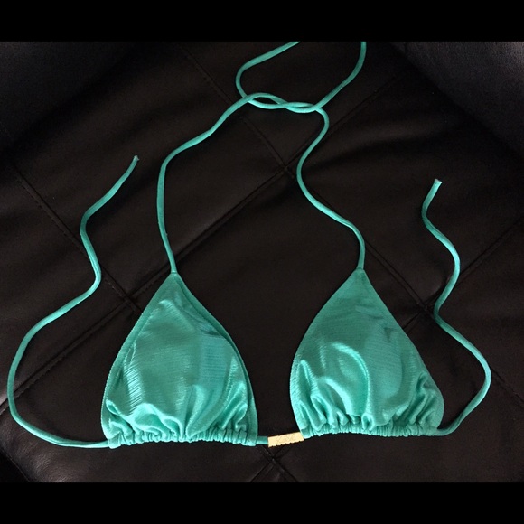 BRAZILIAN TEAL HALTER BIKINI TOP