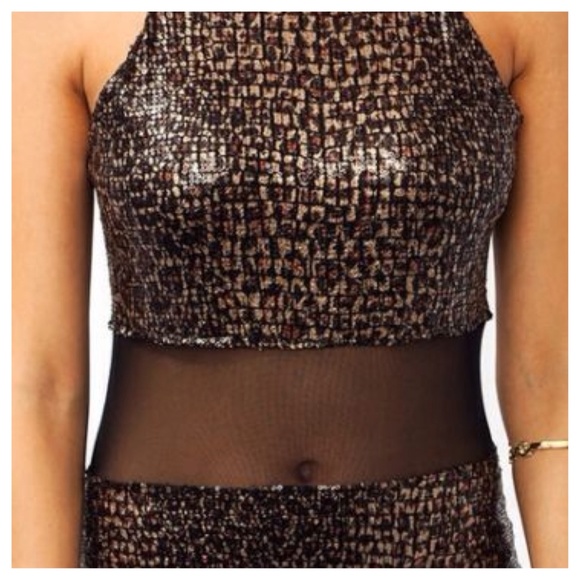 Mesh Inset Leopard Cheetah Dress - Picture 4 of 4