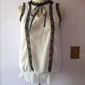 Black & White Neck Tie Top