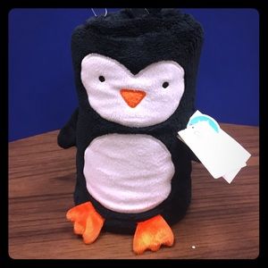 Carters penguin roll-me-up plush blanket.