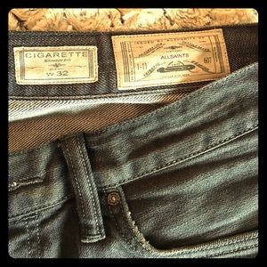 All Saints grey cigarette skinny jeans - size 32W