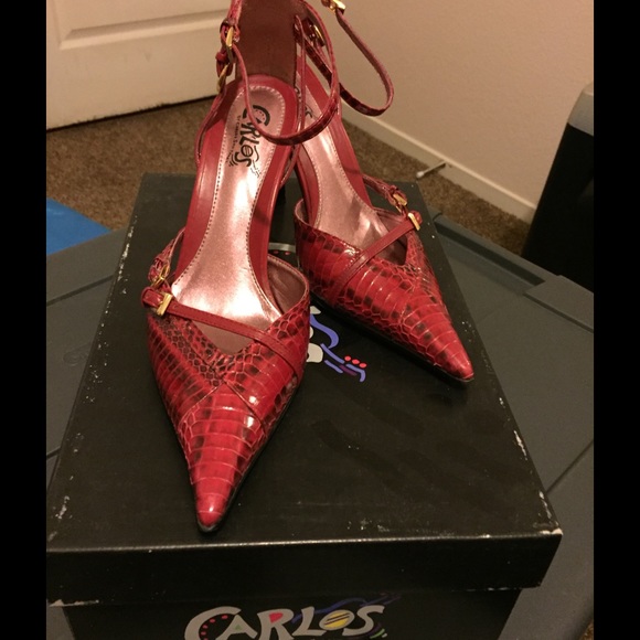 Carlos Santana - Red ankle wrap heels