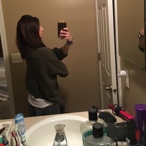 Army green cardigan