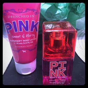 Victoria's Secret pink spray and lotion