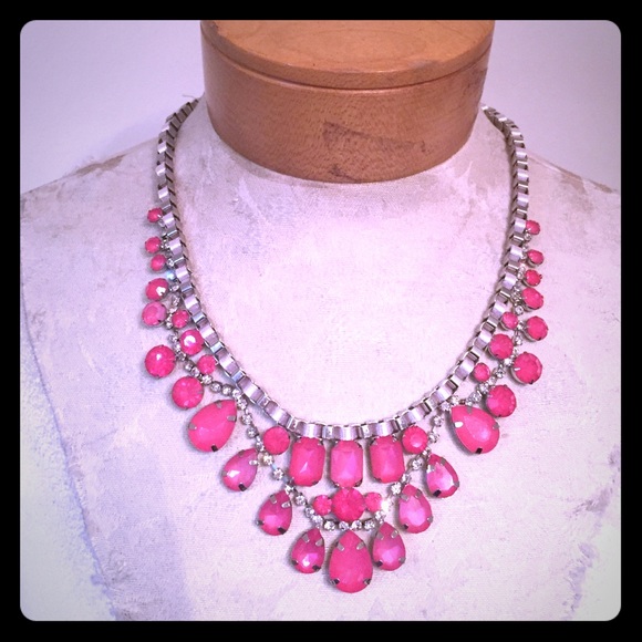Cute Pink Princess Rhinestone Layered Necklace