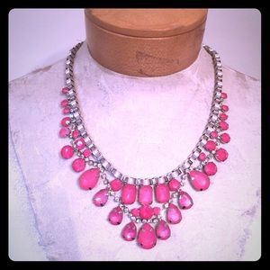 Cute Pink Princess Rhinestone Layered Necklace