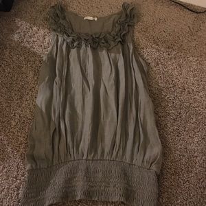 Olive green sleeveless blouse