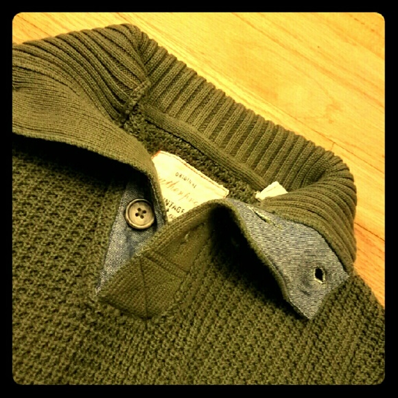 Waffle knit mock neck sweater