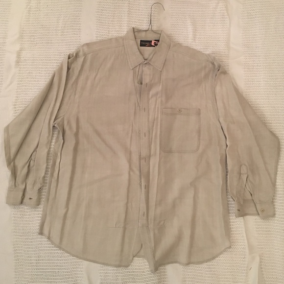 Light pewter button up men's shirt