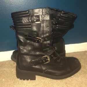 Black combat boots