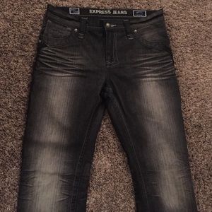 Express men's jeans size 32/32 - black & shiny