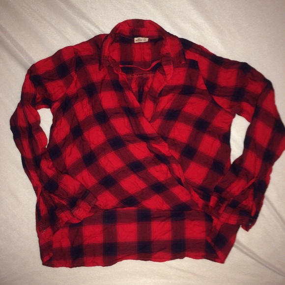 Plaid Cross Style Top