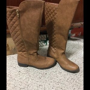 New Quilted Brown Knee High Boots