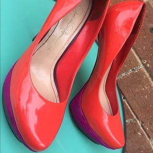 Jessica Simpson Red/Orange Platform Heels
