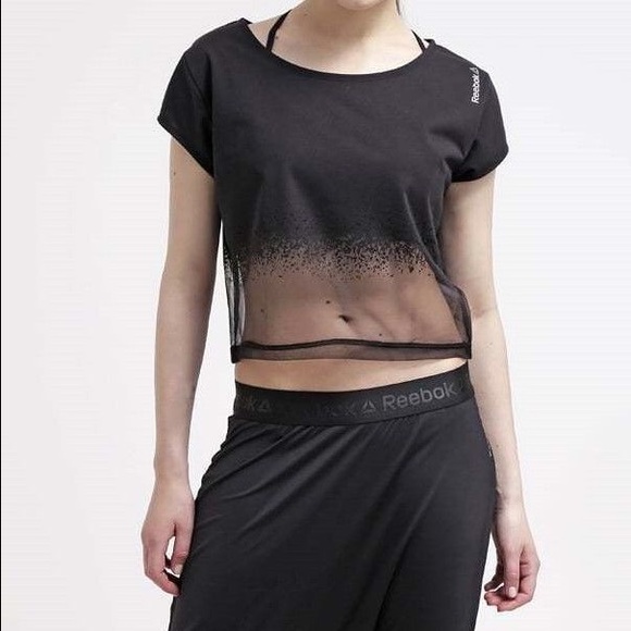 FINAL SALE Reebok Dance Mesh Crop Top - Picture 2 of 4