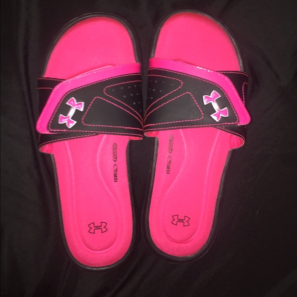 Under amour pink slides