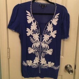 Mexican print knit top
