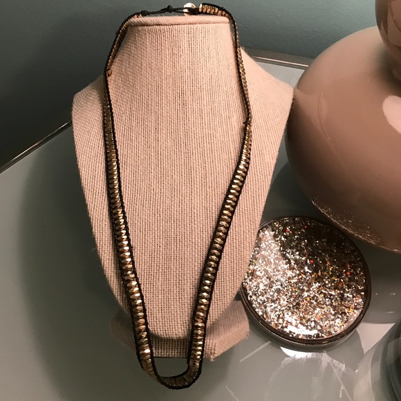 Gold and black necklace