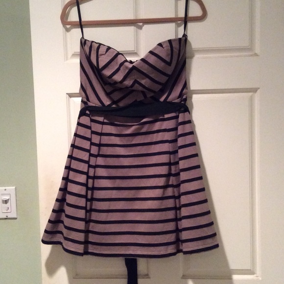 Black and gray striped dress