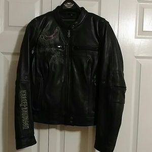 HD women's leather motorcycle jacket, like new
