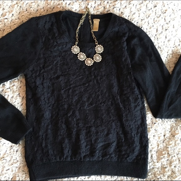 Forever 21 black lace sweater