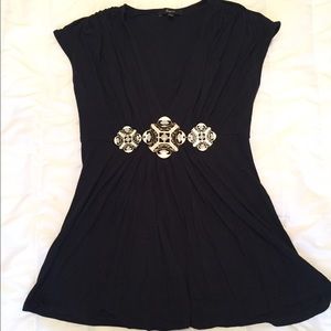 Express V-Neck Tunic wMetal Embellishments