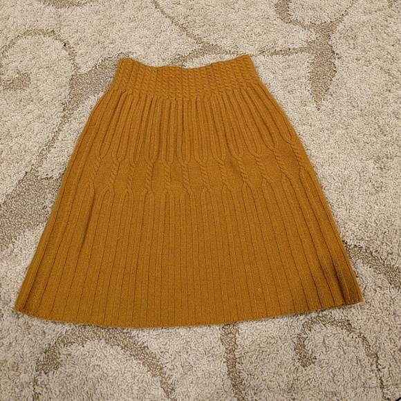 Anthropologie Mustard knit skirt