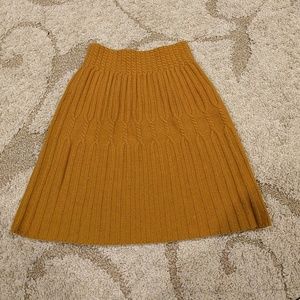 Anthropologie Mustard knit skirt